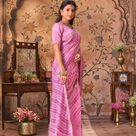 Laxmipati Monaco Embellished Floral Embroidered Chiffon Saree in Purple Color