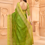 Laxmipati Tohfa Floral Printed Silk Saree in Green Color