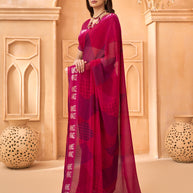 Laxmipati Tohfa Abstract Printed Georgette Saree in Pink Color
