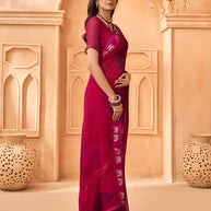 Laxmipati Tohfa Abstract Printed Georgette Saree in Pink Color