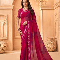 Laxmipati Tohfa Abstract Printed Georgette Saree in Pink Color