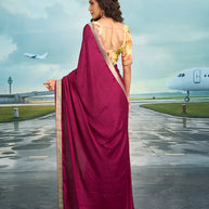 Laxmipati Raadhika Magenta Floral Print Silk Saree