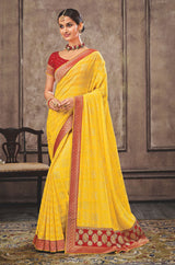 Laxmipati Rasili M-2113 Chiffon Yellow Saree