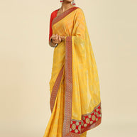 Laxmipati M2113 Chiffon Yellow Sarees