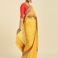 Laxmipati M2113 Chiffon Yellow Sarees