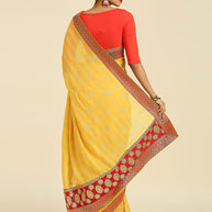 Laxmipati M2113 Chiffon Yellow Sarees
