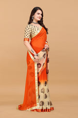 Laxmipati Meera 003 Georgette Orange Saree