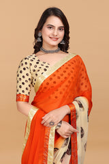 Laxmipati Meera 003 Georgette Orange Saree