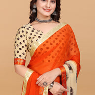 Laxmipati Meera 003 Georgette Orange Saree