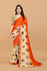 Laxmipati Meera 003 Georgette Orange Saree