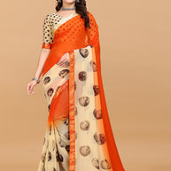 Laxmipati Meera 003 Georgette Orange Saree
