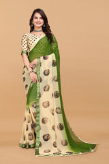 Laxmipati Meera 004 Georgette Green Saree