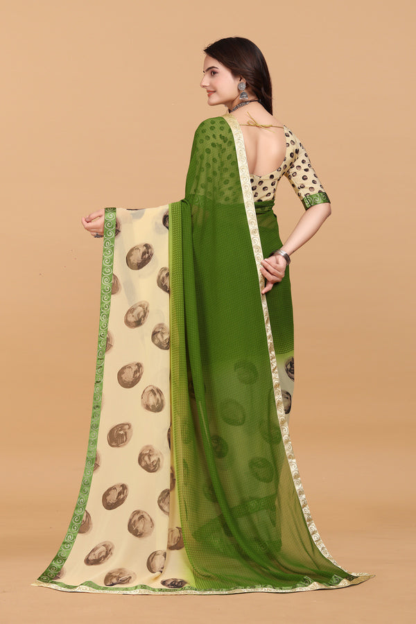Laxmipati Meera 004 Georgette Green Saree