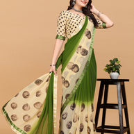 Laxmipati Meera 004 Georgette Green Saree