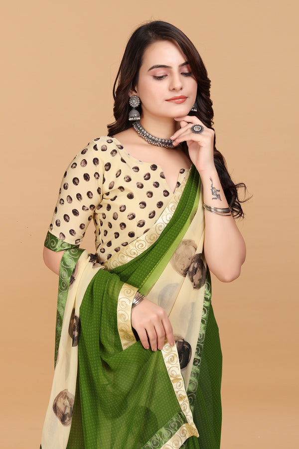 Laxmipati Meera 004 Georgette Green Saree