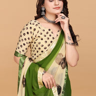 Laxmipati Meera 004 Georgette Green Saree