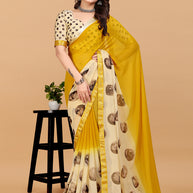 Laxmipati Meera 005 Georgette Mustard Saree