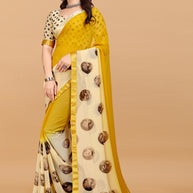 Laxmipati Meera 005 Georgette Mustard Saree