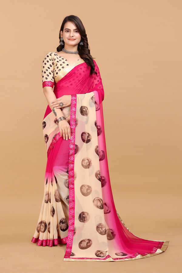 Laxmipati Meera 006 Georgette Pink Saree