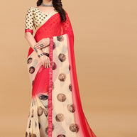 Laxmipati Meera 008 Georgette Red Saree