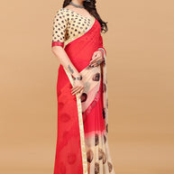 Laxmipati Meera 008 Georgette Red Saree