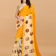 Laxmipati Meera 009 Georgette Yellow Saree