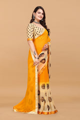 Laxmipati Meera 009 Georgette Yellow Saree