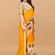 Laxmipati Meera 009 Georgette Yellow Saree