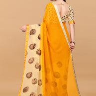Laxmipati Meera 009 Georgette Yellow Saree