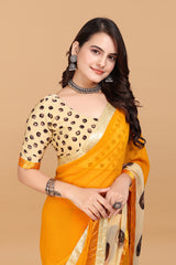 Laxmipati Meera 009 Georgette Yellow Saree