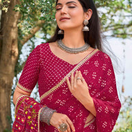 ethnic geometric designer saree