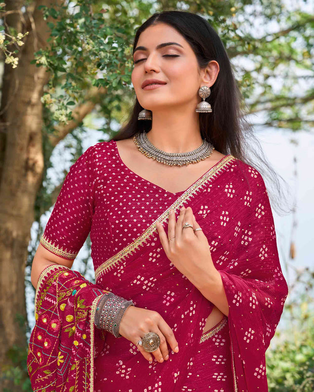 ethnic geometric designer saree
