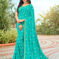 Laxmipati Varsha N-2005 Chiffon Sky Blue Saree