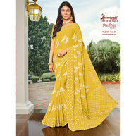 Laxmipati Niharika N-2009 Chiffon Yellow Saree