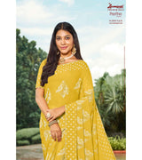 Laxmipati Niharika N-2009 Chiffon Yellow Saree