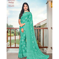 Laxmipati Niharika N-2011 Chiffon Teal Green Saree