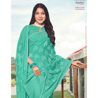 Laxmipati Niharika N-2011 Chiffon Teal Green Saree