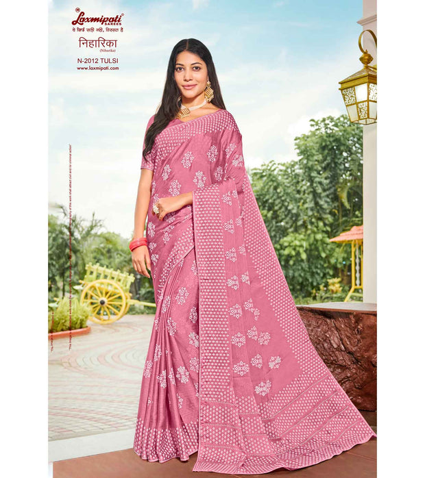 Laxmipati Niharika N-2012 Chiffon Pink Saree
