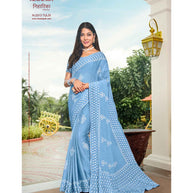 Laxmipati Niharika N-2013 Chiffon Blue Saree
