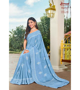 Laxmipati Niharika N-2013 Chiffon Blue Saree