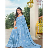 Laxmipati Niharika N-2013 Chiffon Blue Saree
