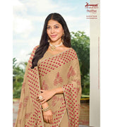 Laxmipati Niharika N-2014 Chiffon Beige Saree