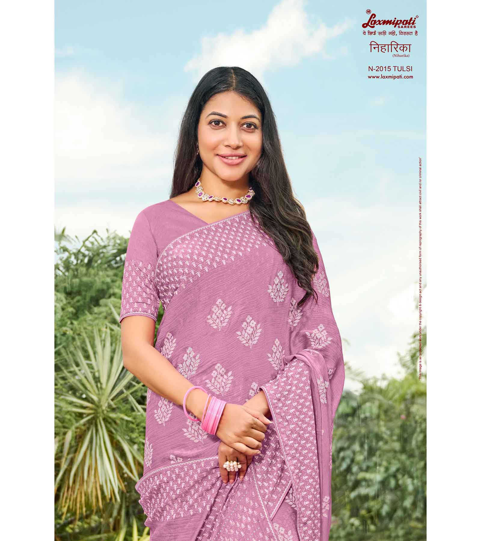 Laxmipati Niharika N-2015 Chiffon Magenta Saree