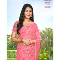 Laxmipati Adita N-2017 Chiffon Brasso Pink Saree