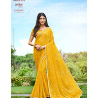 Laxmipati Adita N-2019 Chiffon Brasso Yellow Saree