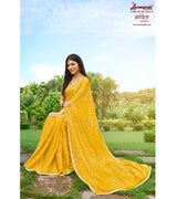 Laxmipati Adita N-2019 Chiffon Brasso Yellow Saree