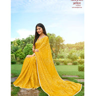 Laxmipati Adita N-2019 Chiffon Brasso Yellow Saree