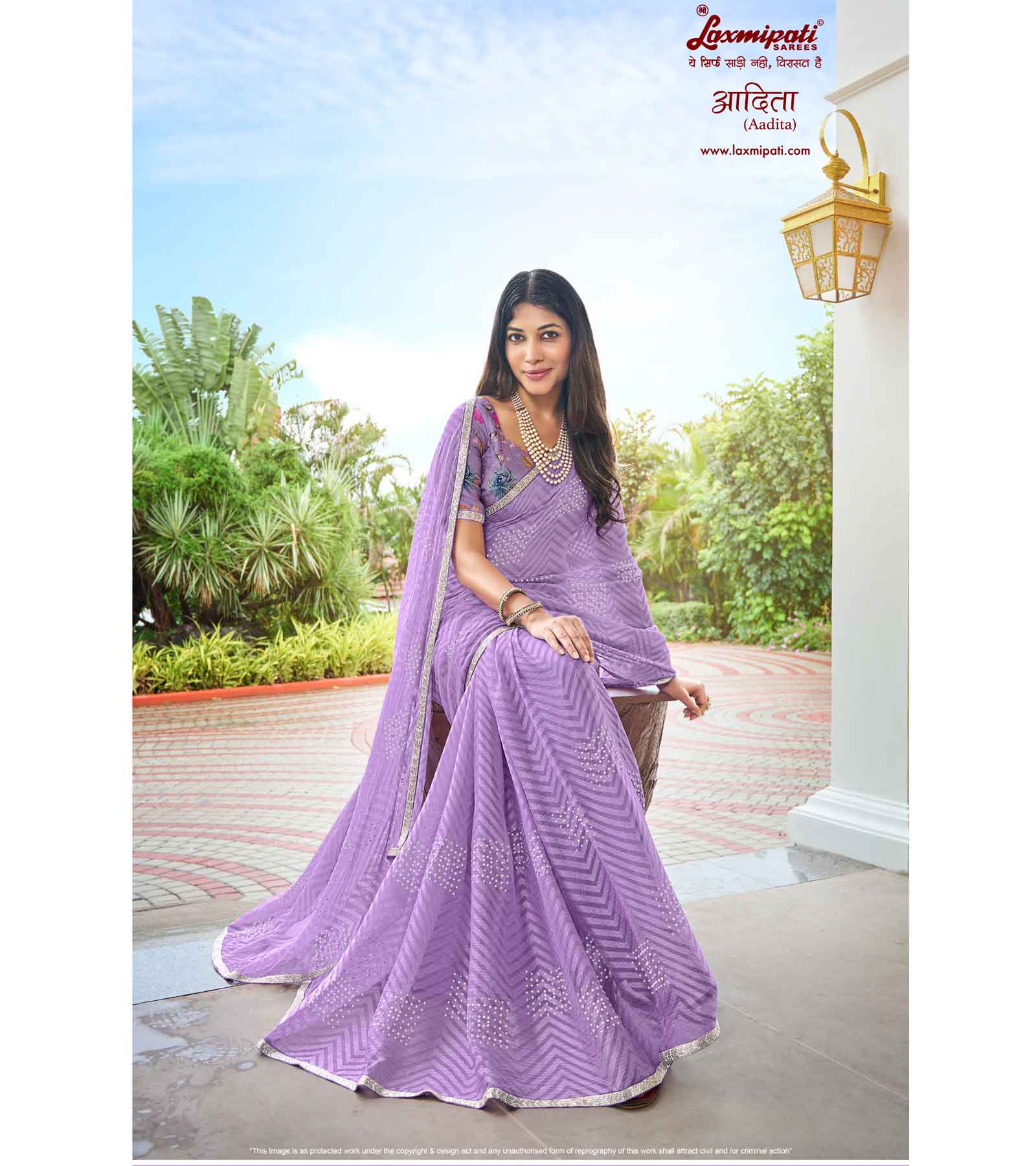 Laxmipati Adita N-2020 Chiffon Brasso Purple Saree