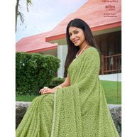 Laxmipati Adita N-2021 Chiffon Brasso Green Saree