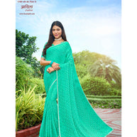 Laxmipati Adita N-2023 Chiffon Brasso Rama Green Saree